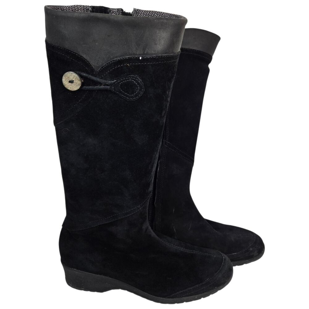 Teva Boots Jade Cove Black Suede Waterproof Knee High Women's Size 8 #4326